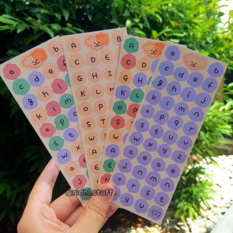 

Stiker alfabet dekorasi jurnal motif puppy Aesthetic [ Ridhl Stuff ]