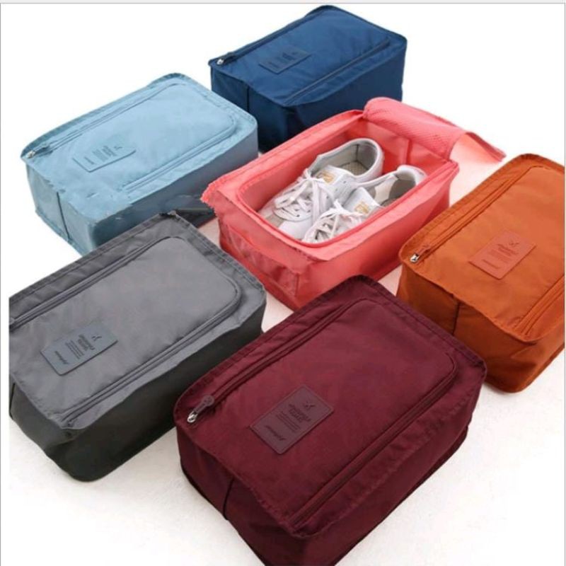 Tas sepatu travel penyimpanan sandal tempat sendal travelling shoes organizer traveling bag