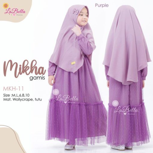 (COD) Gamis anak perempuan gamis set muslim anak tutu Bling-Bling Labella