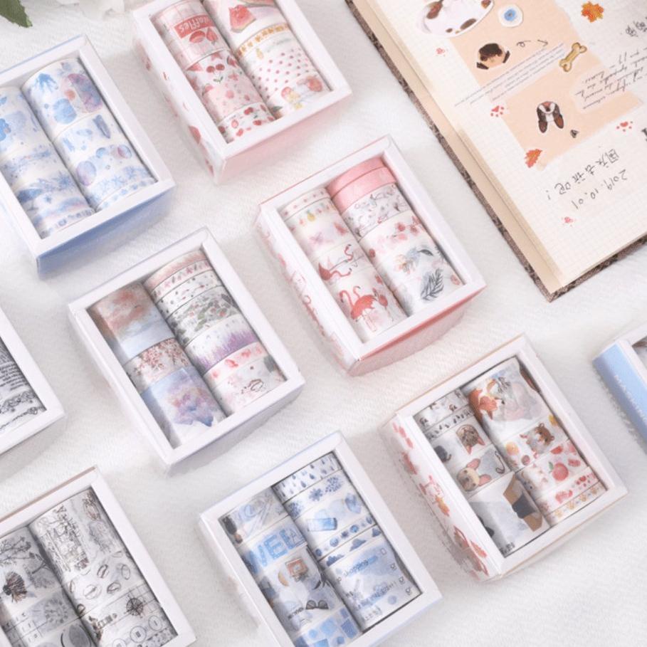 

D0S♙ 10pcs/box lucu masking tape, washi tape, dekorasi stiker scrapbook jepang DAY7 Koleksi Terbaru