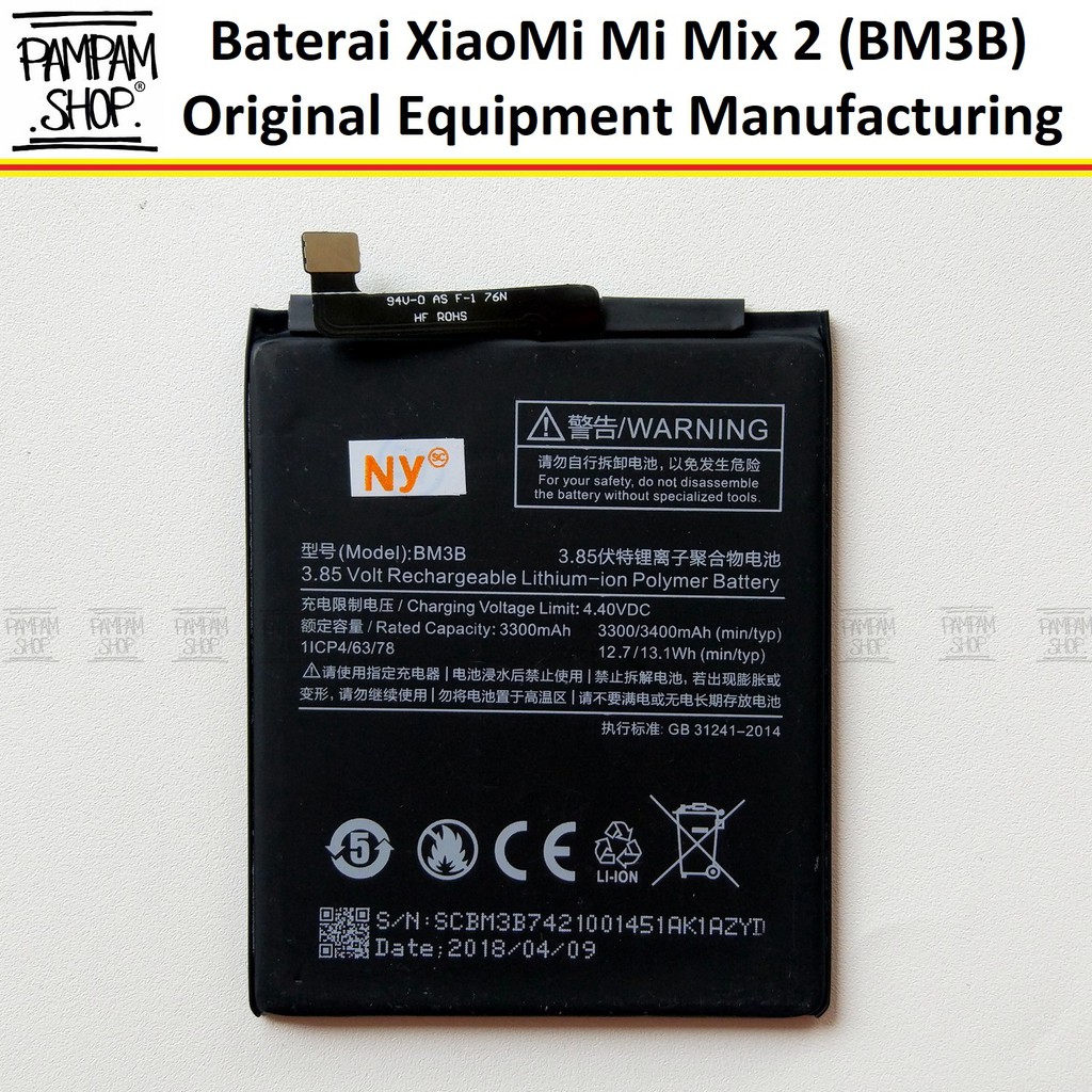 Baterai XiaoMi BM3B Mi Mix 2 Batre Xiao Batrai Battery Batrai BM 3B