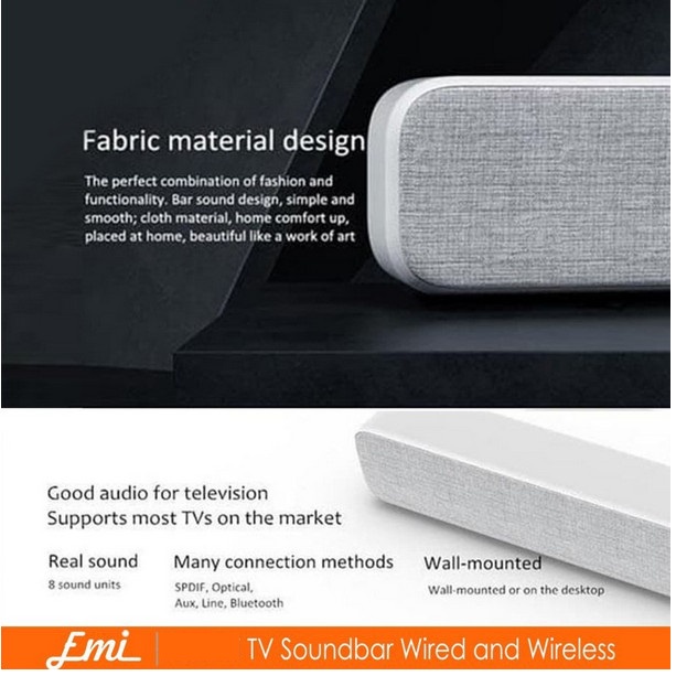 Mijia TV Soundbar Wired and Wireless Bluetooth Audio with 8 speakers By EMI