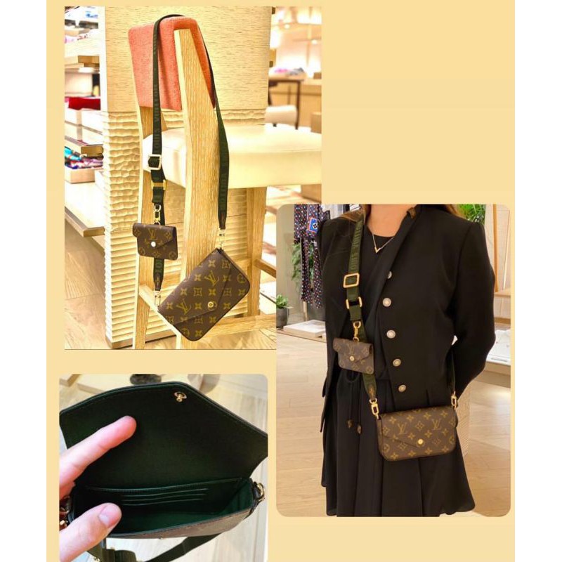 Tas selempang LV Felicie Strap & go monogram