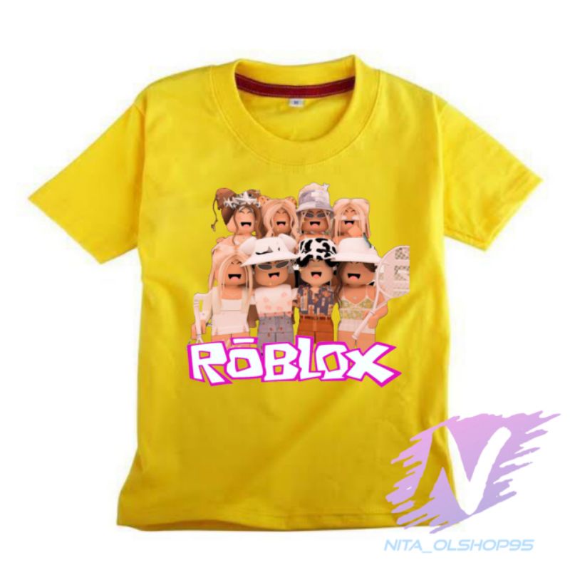 kaos anak roblox minecraf game roblox chibi bahan premium