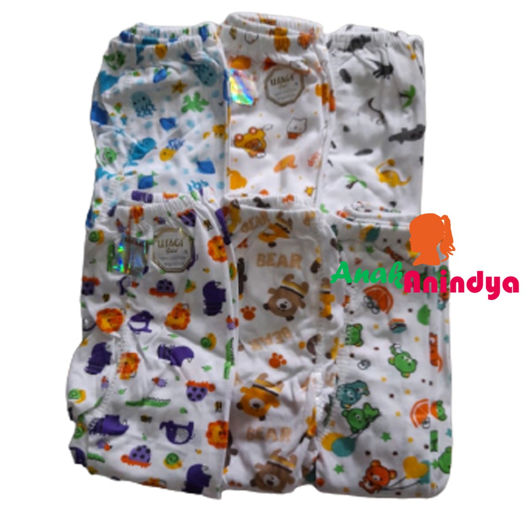 Celana Bayi Lusinan | 1 Lusin Celana Bayi Usagi Gold | Celana Panjang Bayi Usagi Motif Print