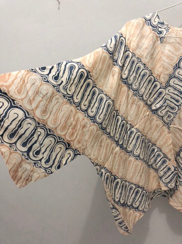 Art.tik Outer Lengan 3/4 Wanita Batik Parang Abu-abu/cream - K-zdah04-y5