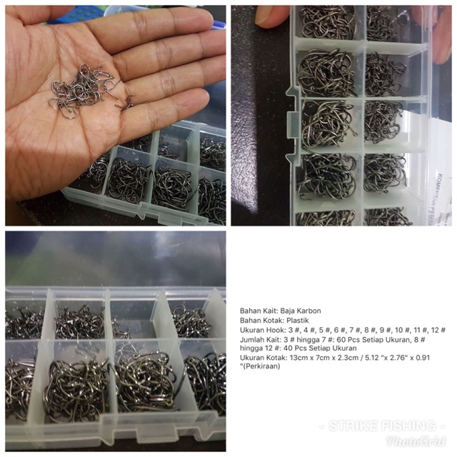 Mata kail pancing carbon isi 500 pcs