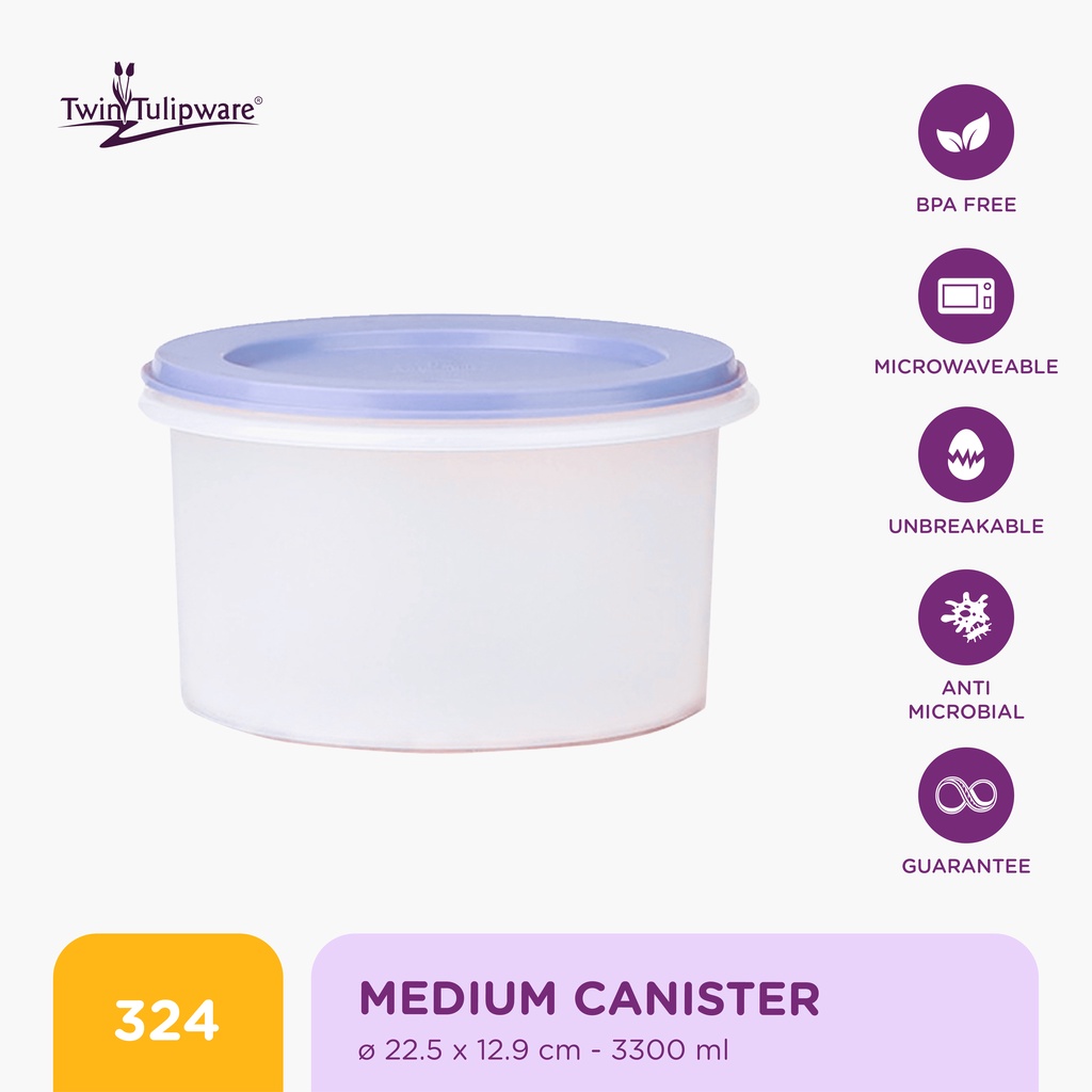Twin Tulipware Medium Canister Toples Makanan