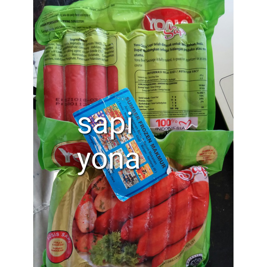 

sosis sapi merah yona. sumber frozen makmur