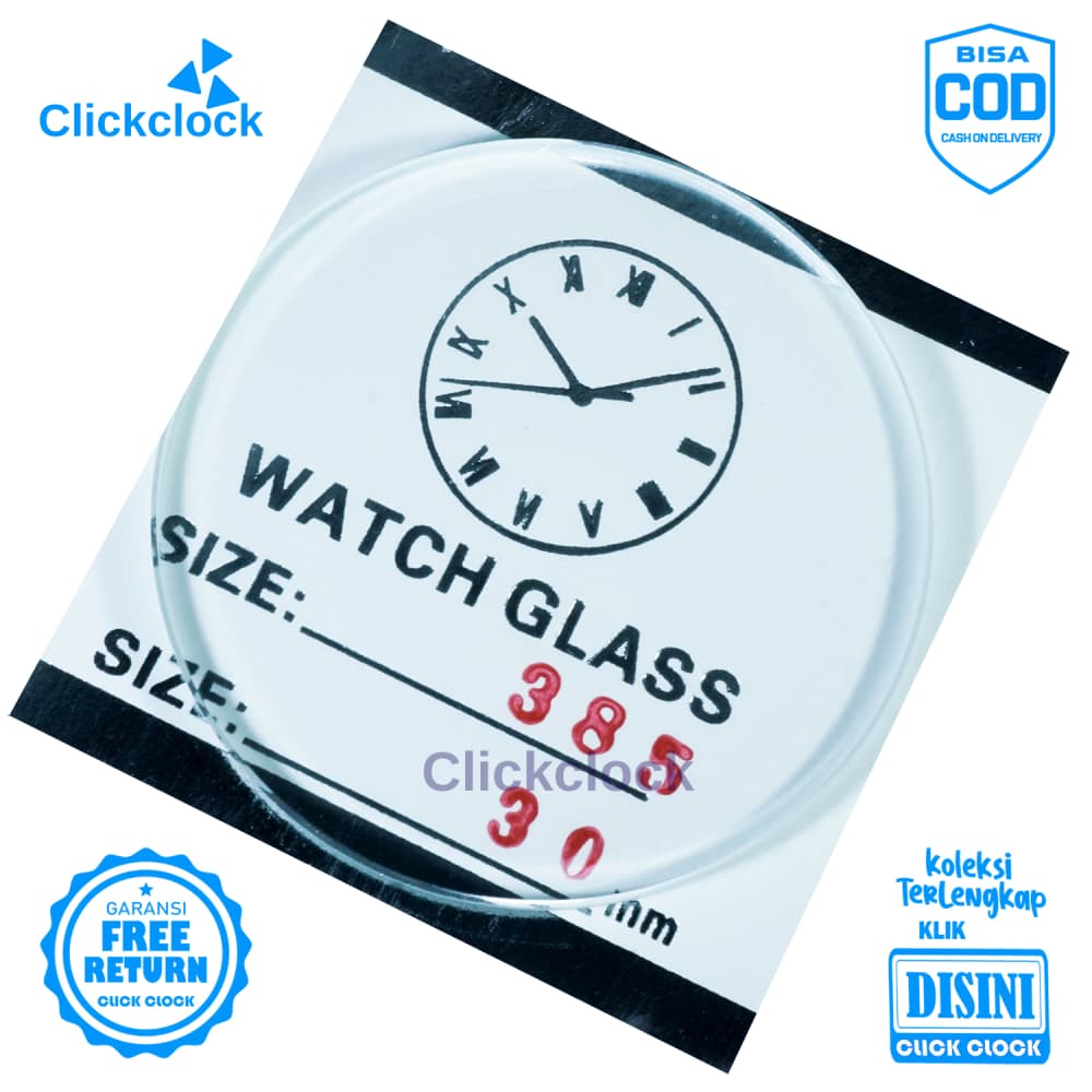 Kaca Jam Kaca Bahan Watch Glass PNC-385 Bagus 3,85 cm