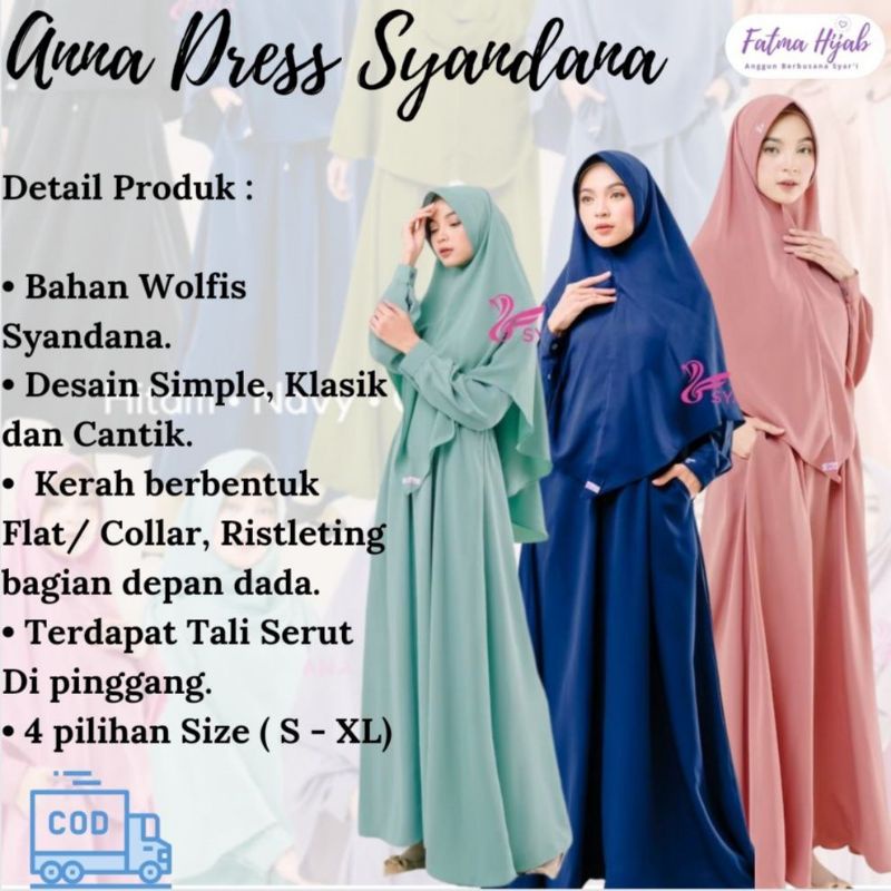Gamis Polos Anna Dress Hijab Syandana | Gamis Syandana | Dress Syandana