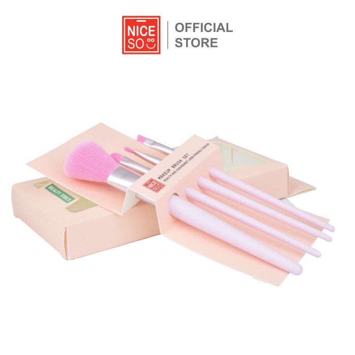 ds011re Niceso Official Makeup Brush Set 1212 - Merah Muda Cd2C01