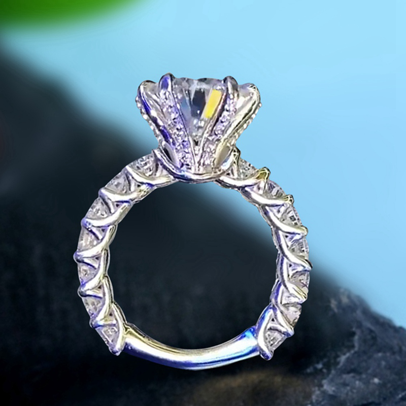 Cincin Bahan 925 Sterling Silver Aksen Berlian Gaya Vintage Untuk Pernikahan