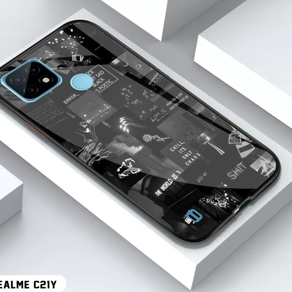 Dijamin Aman (TM03) Softcase Glass Kaca Realme C21Y - Kesing Hp - Softcase Glass Hp Realme C21Y - So