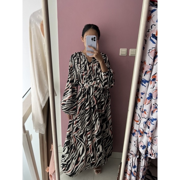 NABO - Kufnat Long Dress Zebra (Dress Panjang Bahan Rayon)