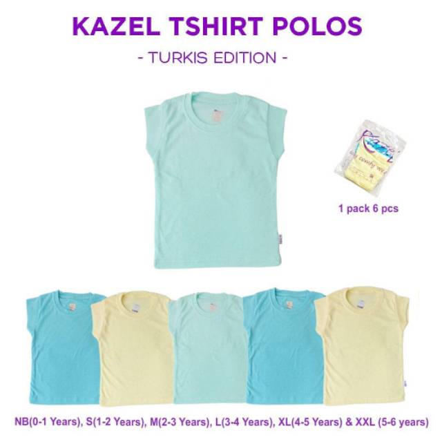 Kazel Baby Tshirt Polos ( Pink / Turkish Edition ) Kaos Oblong Pendek Anak Perempuan / Cowok isi 6