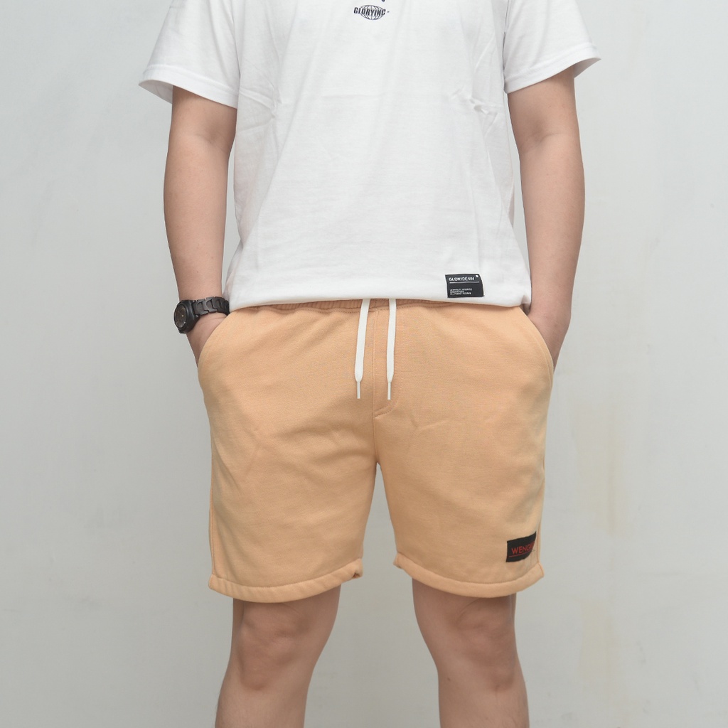 Wengkie.id / Boardshort / celana pendek pria / celana pendek wanita / celana casual / celana pendek murah / Warna Cream