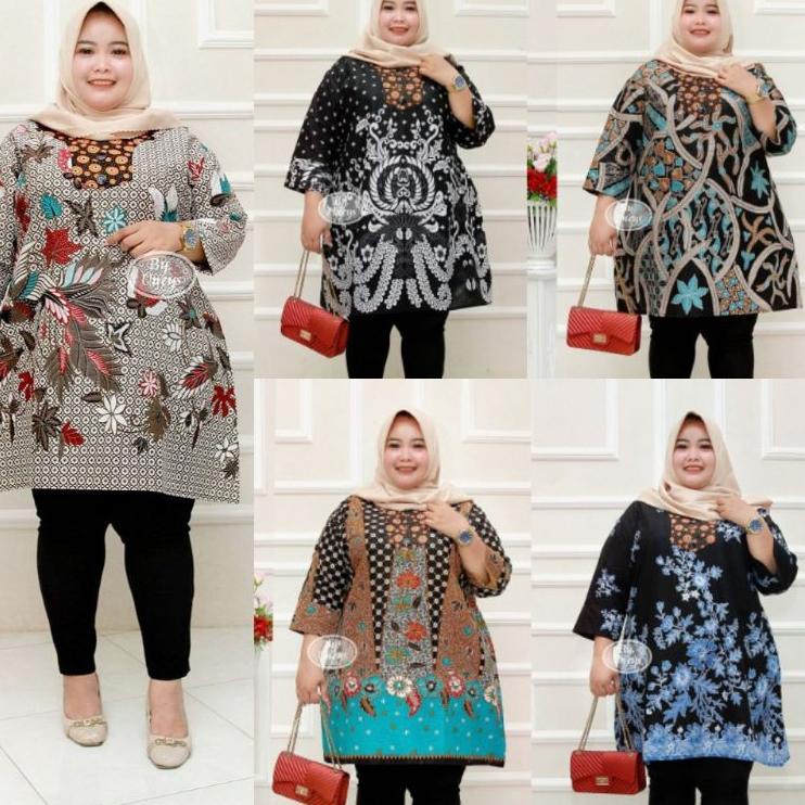 "PAD.26Au22ν" ATASAN TUNIK BIG SIZE XXXXXL LD 140CM DRESS JUMBO BATIK CANTIK