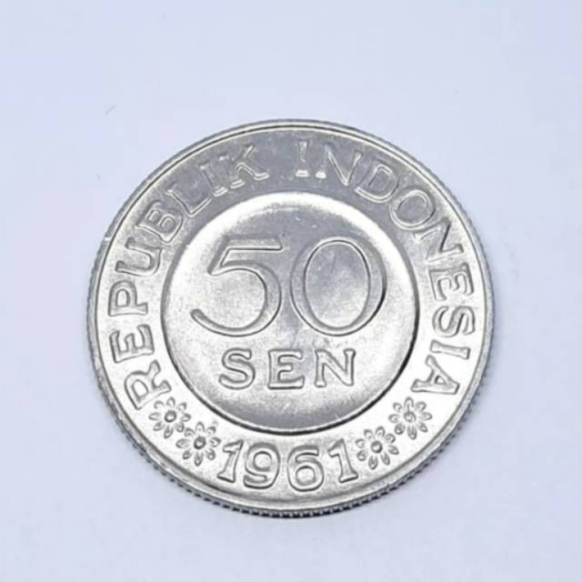 Uang Koin Kuno Indonesia 50 Sen 1961 UNC Lusture Blink.Blink