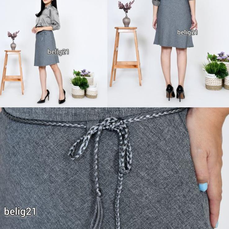 ✮ Rok Pendek Wanita Model a / Rok Kerja Hitam Bahan Polos / Rok Kantor Formal line a / Rok ✦