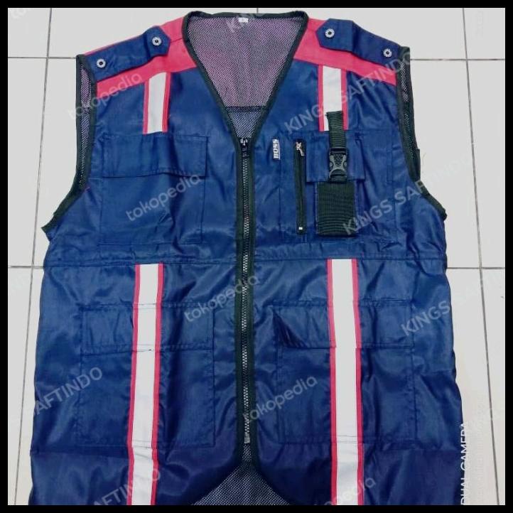 Safety Vest Reflektor 3M Custom Kantong