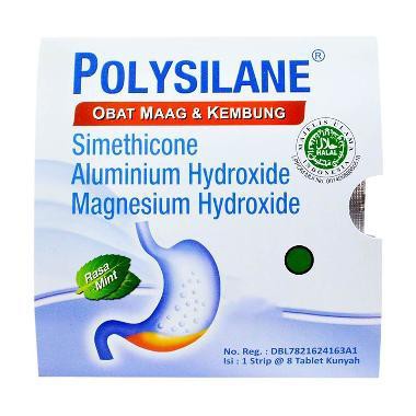 TERBARU!! POLYSILANE TABLET KUNYAH / ISI 5 / 5x1 STRIP 8 TABLET KUNYAH / OBAT MAAG / KEMBUNG