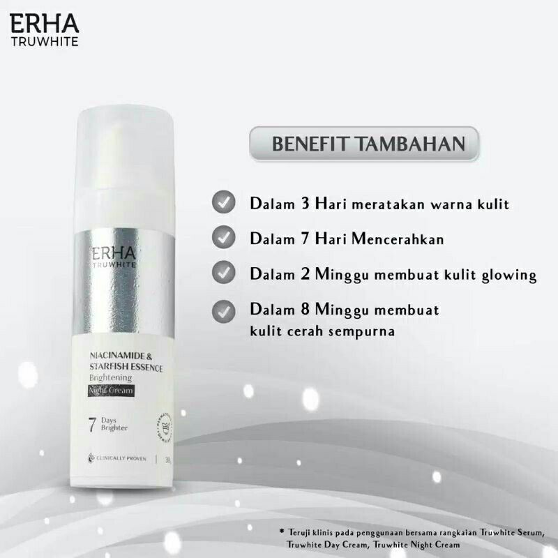 Erha Truwhite Niacinamide &amp; Starfish Essence Brightening Night Cream