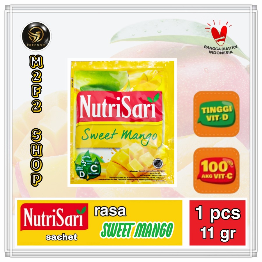 

NutriSari Minuman Serbuk Sweet Mango | Mangga Sachet - 11 gr (Kemasan Satuan)