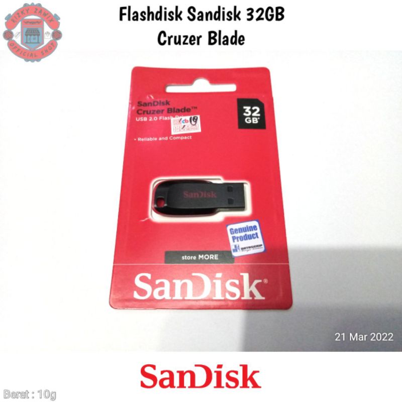 Flashdisk Sandisk Cruzer Blade 32GB | USB 2.0 Flash Disk Asli Original Garansi Resmi Distributor DAT