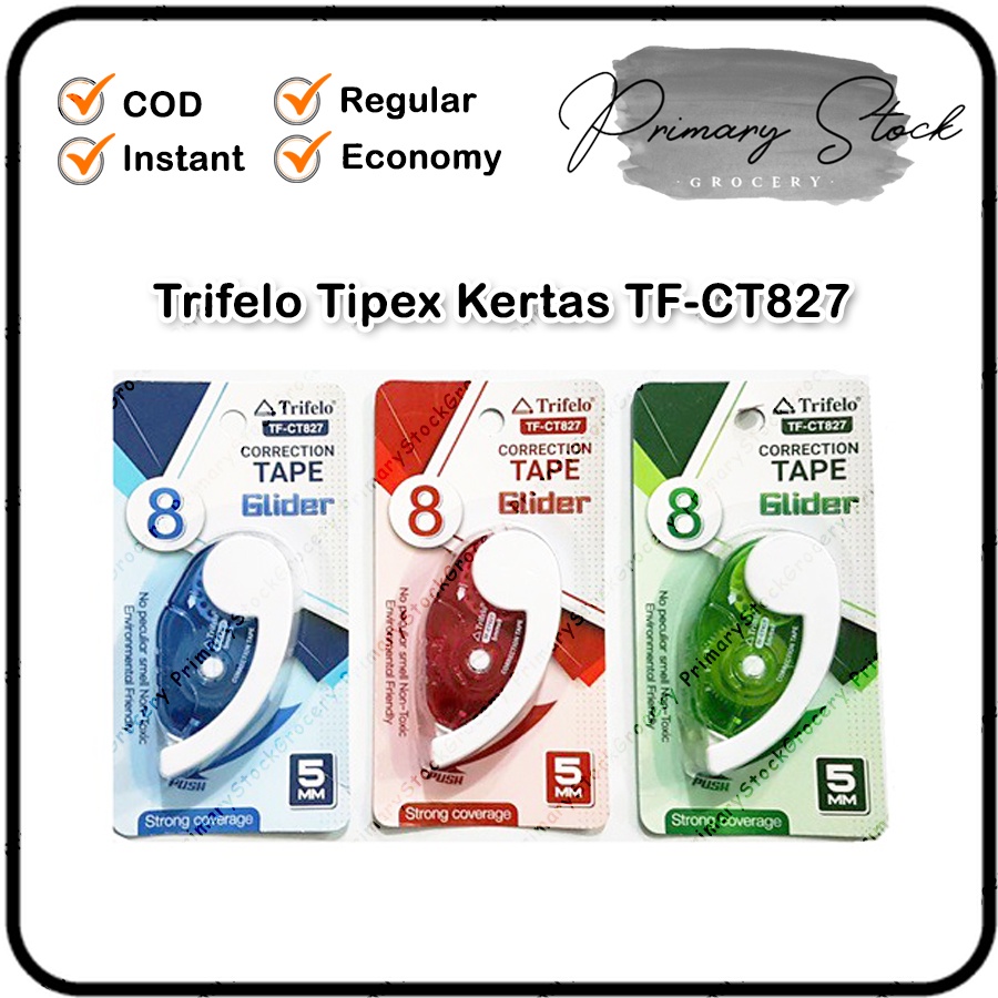 

Tipex Kertas Trifelo Lucu Transparan Murah Biru Merah Hijau TF CT-827