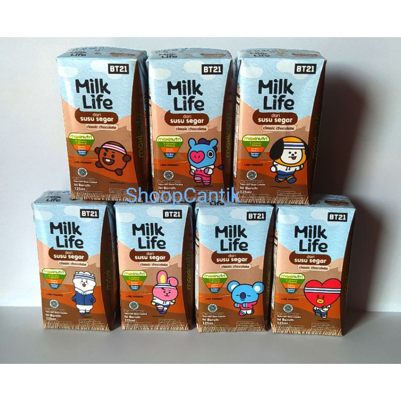 [ PERPCS ] Milk Life Coklat Edisi BT21/Milk Life Susu UHT 125ml/Milk Life BT21
