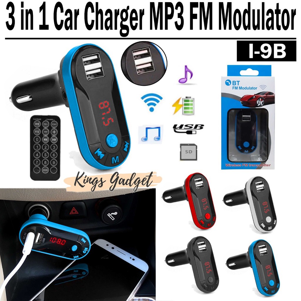 SAVER MP3 CHARGER CAR KIT I-9B LAYAR LCD UNIVERSAL