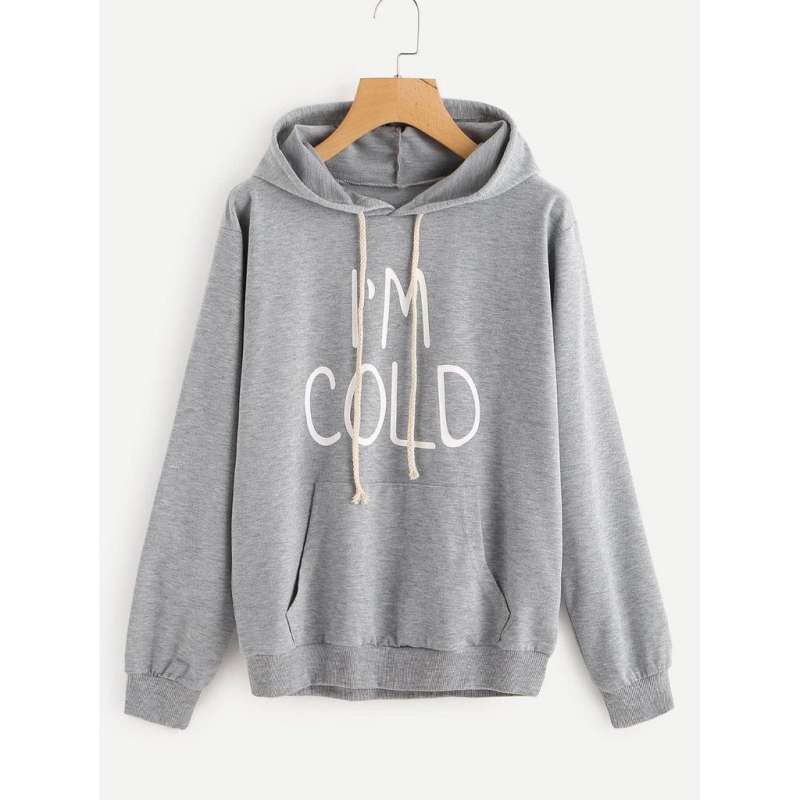 Pakaian Lucu Hoodie IM COLD Baju Modis Atasan Remaja Kekinian Busana Pria Wanita Big Size