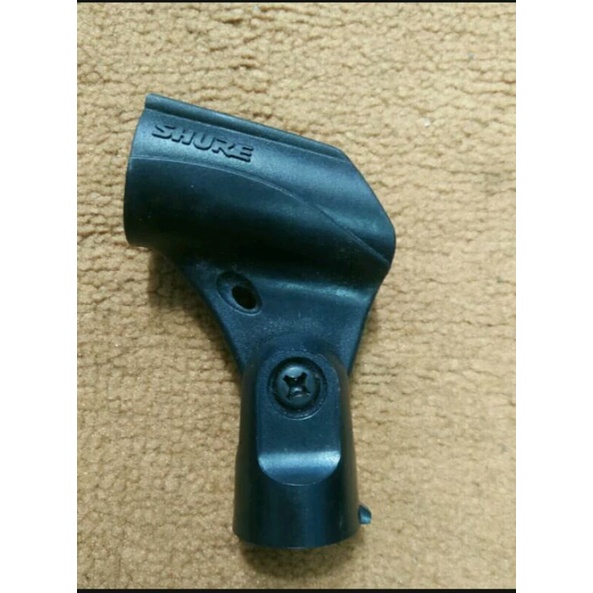 Stand microphon holder mic SHURE - jepit mic tatakan penyangga mik drad kuningan ori