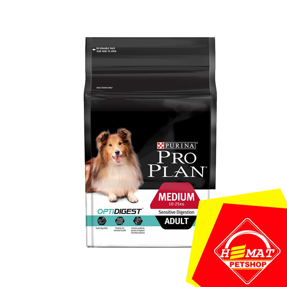 Pro Plan Medium Adult Sensitive Digestion OptiDigest 2,5 Kg / Makanan Anjing Proplan 2,5Kg