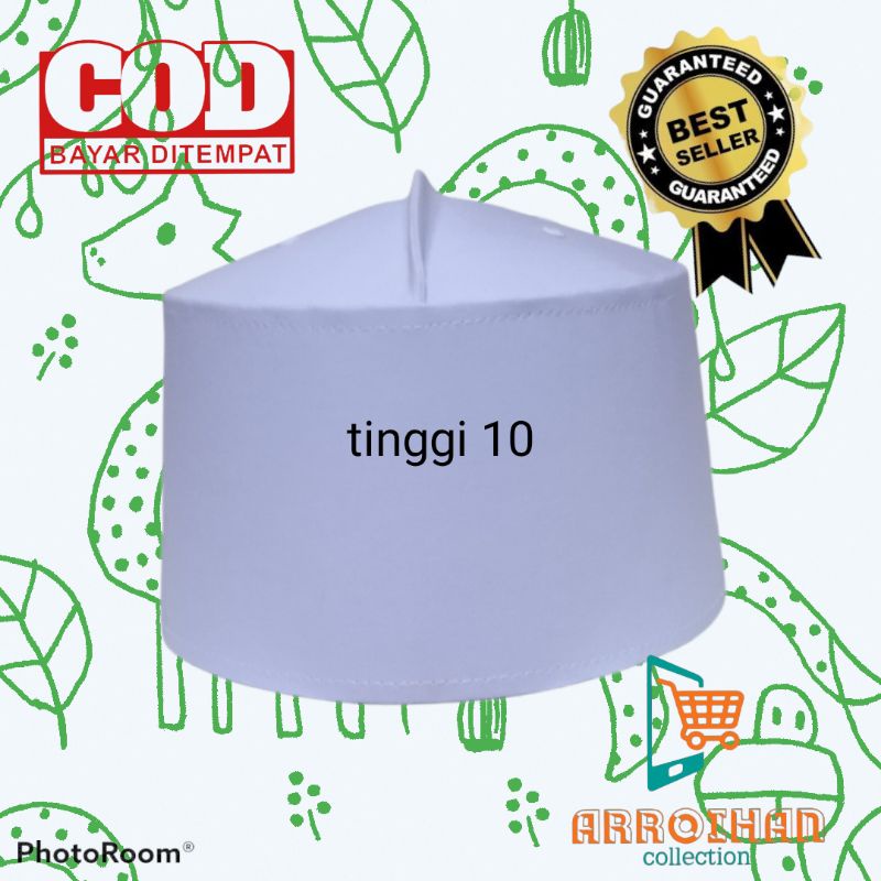 PECI Asagofah kopiah haji putih peci habib kopiah tinggi 10