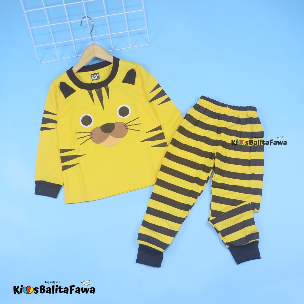 Piyama Animal uk 1-10 Tahun / Baju Celana Panjang Anak Laki Karakter Kaos Tidur Murah EXPORT QUALIT