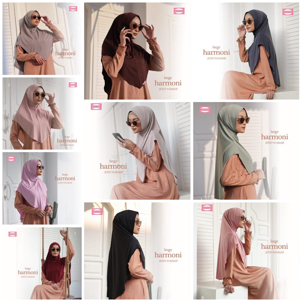 Jilbab Instan Bergo Harmoni Large & XL Jersy Khimar Ori Sayra SAYRA1-3