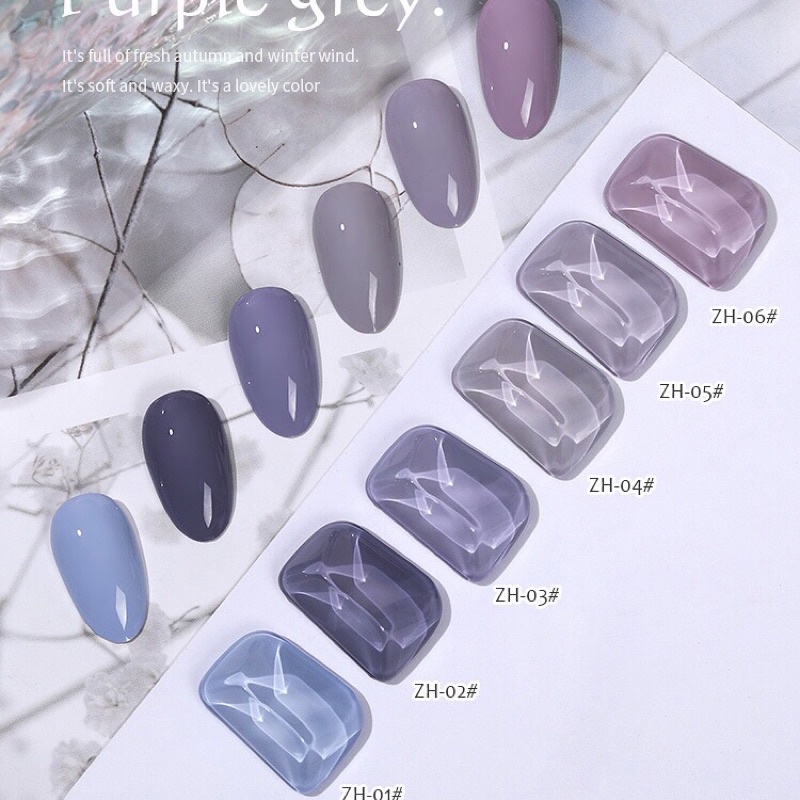 As ZH Nail Polish Series Purple Grey Nail Uv Gel 15ml