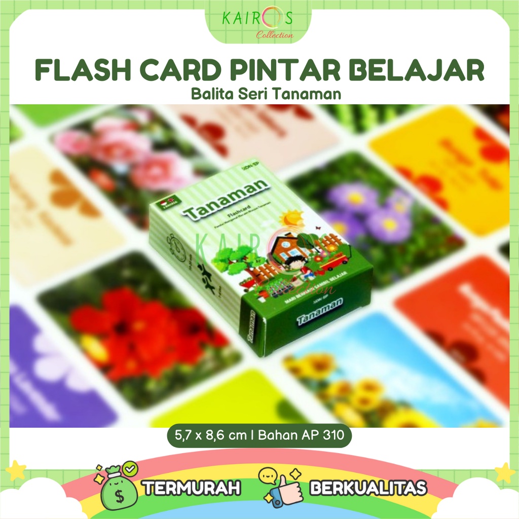 Flashcard Flash Card Kartu Pintar Belajar Balita Seri Tanaman