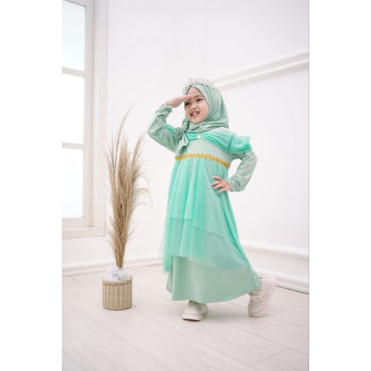 GAMIS PRINCESS SET HIJAB JILBAB QUEEN DRESS INCESS ANAK USIA 0- 9 TAHUN BY Rumah Ara