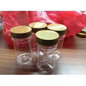 Pvc422. Toples Plastik Pvc 200ml Selai Kecil Bulat Tutup Putih