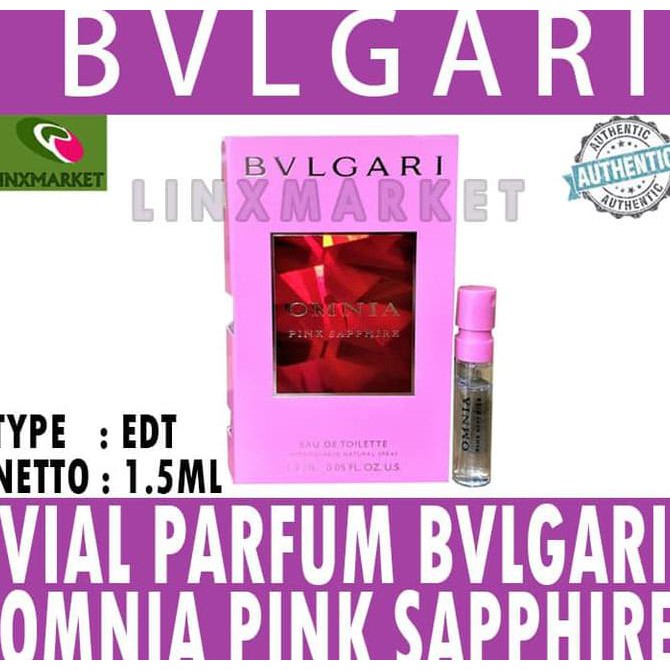 Sale!! Vial Parfum Bvlgari Omnia Pink Sapphire Edt 1.5Ml Original For Women Terbaru