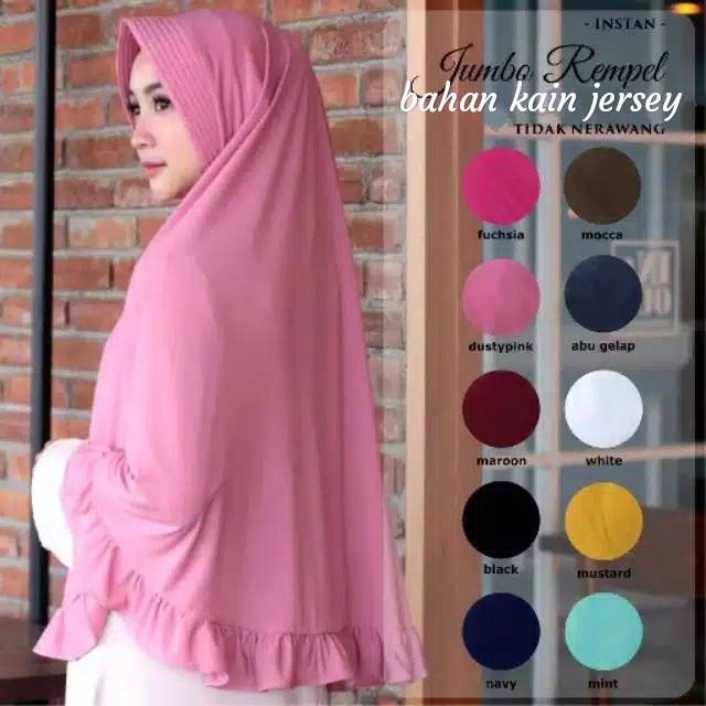 (BAYAR DITEMPAT)HIJAB JERSEY REMPEL XL/JERSEY XL
