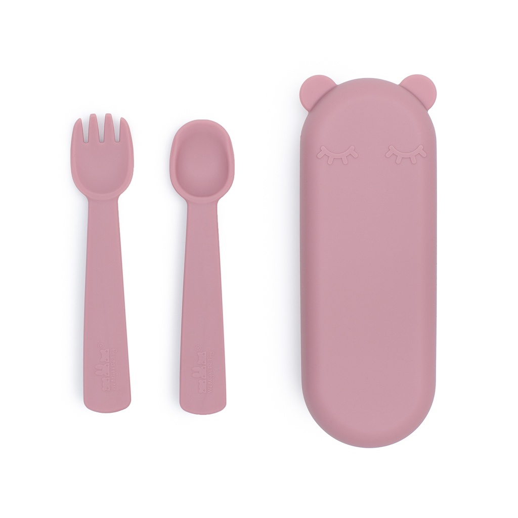 We Might Be Tiny Feedie Spoon &amp; Fork With Case - Sendok Silicone Bayi Sendok Anak MPASI Spoon Fork Silicone Silikon