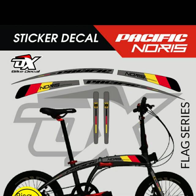 Stiker sepedah pacific noris seri flag 09