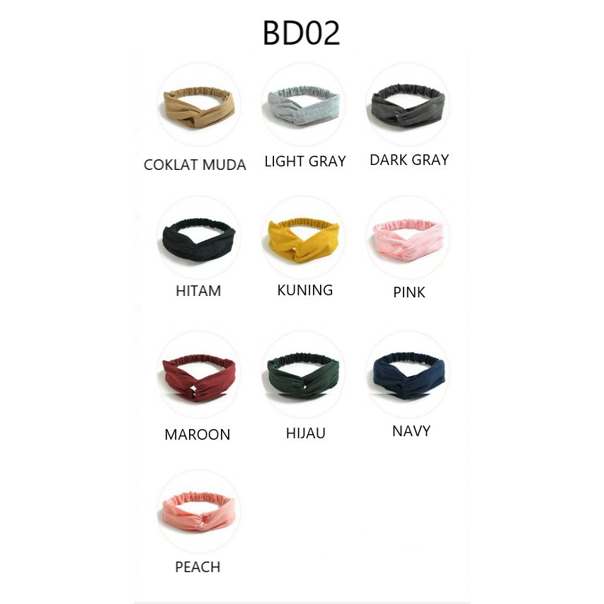 BD01 BD02 Bando Wanita Korea Headband Bandana Simpul Cewek Fashion S1770