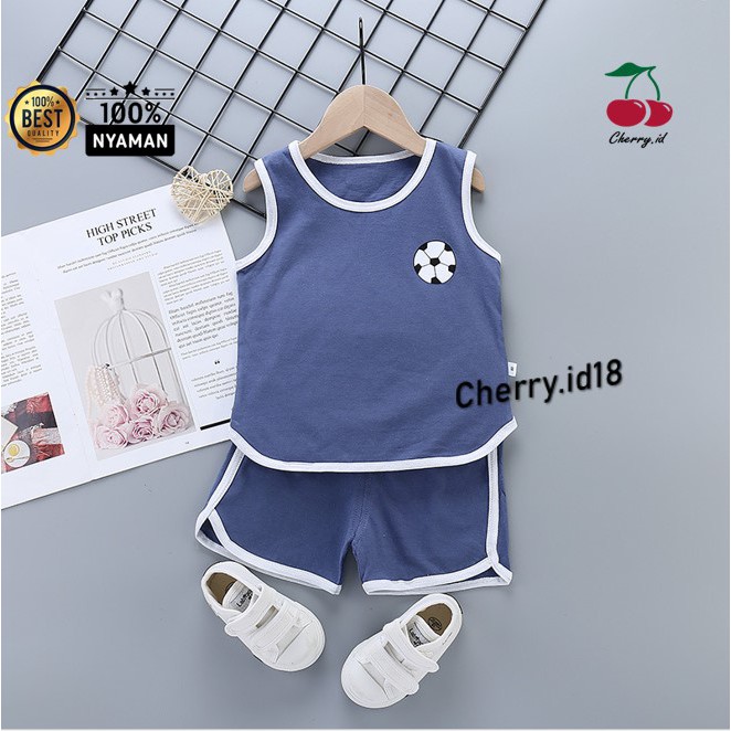 Cherry COD Setelan Anak Tanpa Lengan / Pakaian Anak / Pakaian Bayi Oblong - STL15