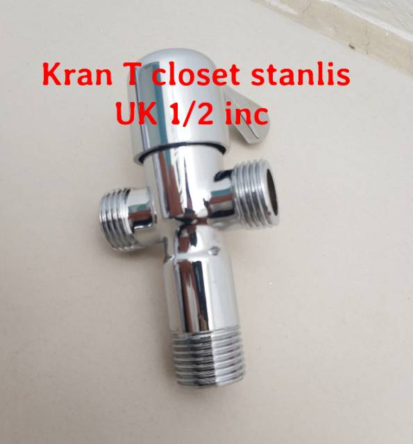 Pket hmt shower toilet bonus stop kran T stanlis steel sus 304 jet shower kran air