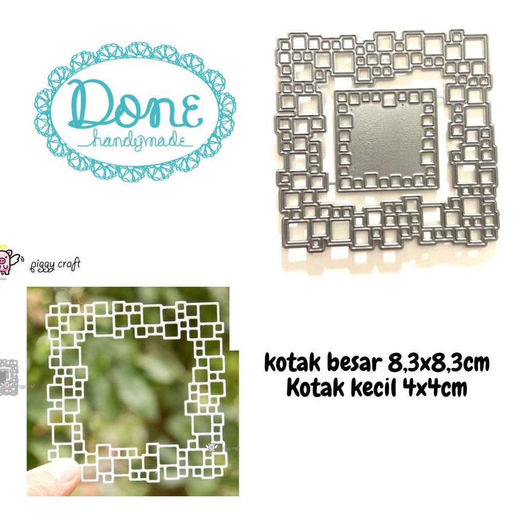 Cutting dies pisau potong motif kotak frame cameo stencils DHPATTERN